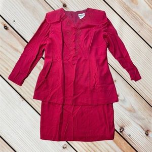 Vintage Studio I Red Dress Skirt Suit